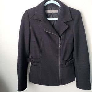 Zara Basic Wool Blend Moto Jacket